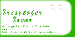 krisztofer kovar business card